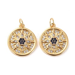 Brass Micro Pave Cubic Zirconia Pendants&nbsp;ZIRC-P092-014G-RS