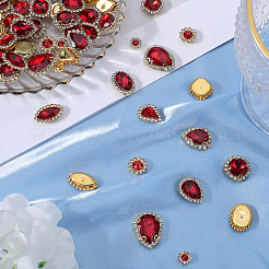 100Pcs 10 Style Flower/Horse Eye/Teardrop Sew on Rhinestone&nbsp;RGLA-GF0001-14B