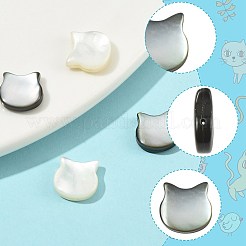 4Pcs 2 Colors Natural Black Lip Shell and White Shell Beads Set&nbsp;SSHEL-FS0001-10