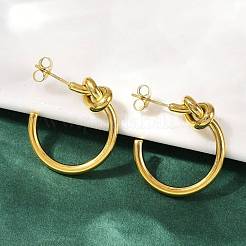 304 Stainless Steel knot Stud Earrings&nbsp;EJEW-S272-04G