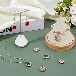 8Pcs 4 Colors Brass Micro Pave Cubic Zirconia Pendants&nbsp;KK-FH0008-06