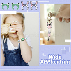 12Pcs 2 Styles Rabbit Ear & Frog Silicone Focal Beads&nbsp;SIL-TA0001-91