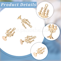 8Pcs Brass Micro Pave Cubic Zirconia Pendants&nbsp;KK-SC0007-85