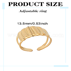 1Pc Stainless Steel Geometry Cuff Rings for Women&nbsp;RJEW-LP0002-55G