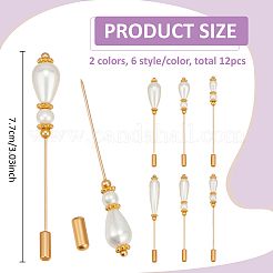 12Pcs Brass Brooch&nbsp;JEWB-BC00014