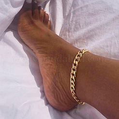 Stainless Steel Curb Chain Anklets for Unisex&nbsp;WGF8A78-01