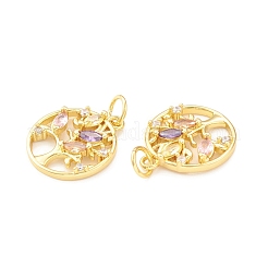 Eco-Friendly Brass Micro Pave Cubic Zirconia Pendants&nbsp;KK-I698-27G