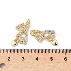 Brass Micro Pave Cubic Zirconia Pendants&nbsp;KK-Q068-47G