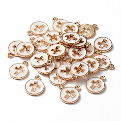 Light Gold Plated Alloy Enamel Pendants&nbsp;ENAM-R136-18