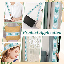 5M Leaf Jacquard Polyester Ribbon&nbsp;OCOR-WR0002-20B