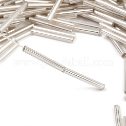 Silver Lined Transparent Glass Bugle Beads&nbsp;SEED-R028-2x20-B02