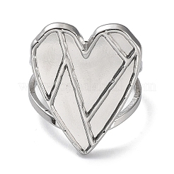 Non-Tarnish 304 Stainless Steel Open Cuff Ring Components&nbsp;STAS-M323-59P