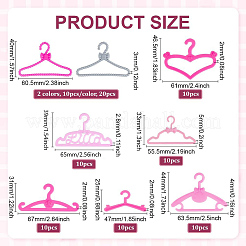 80Pcs 8 Styles Plastic Doll Clothes Hangers&nbsp;DIY-GA0008-48
