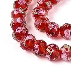 Handmade Luminous Lampwork Beads Strands&nbsp;LAMP-N037-01B