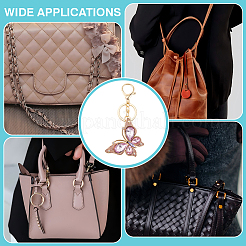 Butterfly Zinc Alloy & Rhinestone Keychains&nbsp;KEYC-WH0053-045G-02