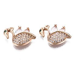 Brass Micro Pave Clear Cubic Zirconia Pendants&nbsp;KK-S359-109-RS