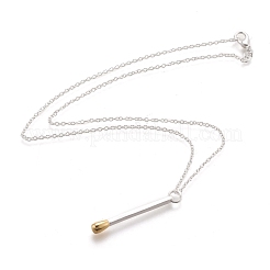 Brass Matchstick Pendant Necklaces&nbsp;NJEW-F279-01S-RS