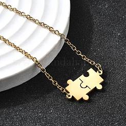 201 Stainless Steel Pulsera Puzzle Link Bracelets&nbsp;BJEW-B128-03G
