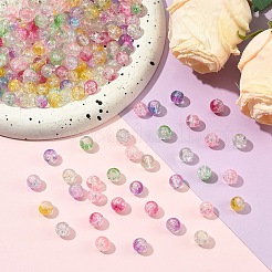 100Pcs Transparent Spray Painted Crackle Glass Beads&nbsp;GLAA-YW0005-15A