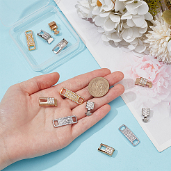 4 Styles Brass & Zinc Alloy Rhinestone Shoe Buckle Clips&nbsp;FIND-HY0003-92