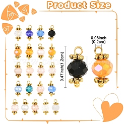 50Pcs Alloy & Glass Pendants&nbsp;PALLOY-YW00191-02