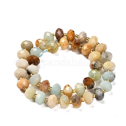Natural Flower Amazonite Beads Strands&nbsp;G-P573-A66-10x6mm