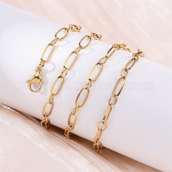 304 Stainless Steel Oval Link Chain Necklaces&nbsp;NJEW-Q013-09G