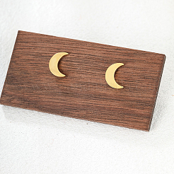Fashionable and Cute Moon 201 Stainless Steel Stud Earrings&nbsp;OA0513