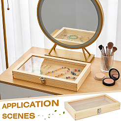 Wood Jewelry Display Cases with Visible Window Lid&nbsp;AJEW-WH0696-753B