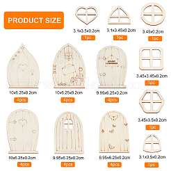 30Pcs Natural Wood Cabochons&nbsp;WOOD-NB0001-73