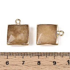 Dyed Natural White Jade Faceted Pendants&nbsp;G-T139-95E
