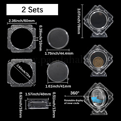 2Pcs Transparent Plastic Rotatable Commemorative Coin Storage Box&nbsp;DJEW-SP0001-09