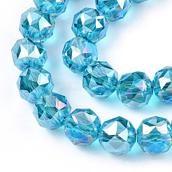 Electroplate Transparent Glass Beads Strands&nbsp;EGLA-N002-34C-M