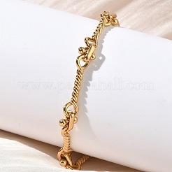 304 Stainless Steel Twited Rope Link Chain Bracelets for Women&nbsp;BJEW-A160-06G
