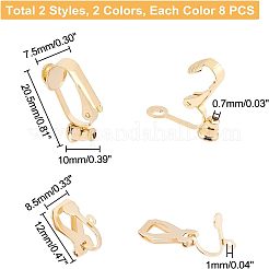 32Pcs 4 Style 304 Stainless Steel Clip-on Earring Converters Findings&nbsp;STAS-UN0026-76