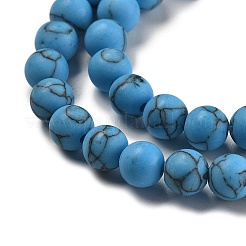 Synthetic Turquoise Beads Strands&nbsp;G-P387-01-6mm-01