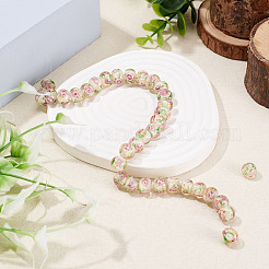 1 Strand Handmade Lampwork Inner Flower Rondelle Beads Strands&nbsp;LAMP-TA0002-72I
