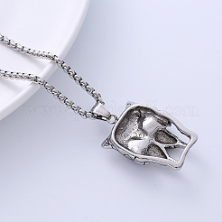 Vintage Men's Punk Necklace with Stainless Steel Animal Pendant for Titanium Warriors.&nbsp;PN8087