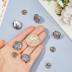 6Pcs Rose Flower Alloy Lapel Pin Backs for Backpack Clothes&nbsp;JEWB-FH0002-97P
