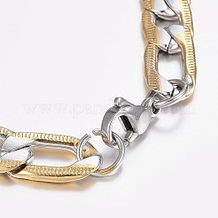 Men's 304 Stainless Steel Figaro Chain Bracelets&nbsp;X-BJEW-I238-11A
