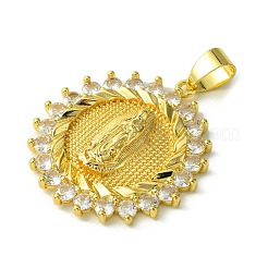 Brass Micro Pave Clear Cubic Zirconia Pendants&nbsp;KK-H472-46B-G