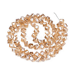 Electroplate Transparent Glass Beads Strands&nbsp;EGLA-N002-29-F02