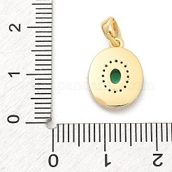 Brass Micro Pave Cubic Zirconia Pendents&nbsp;KK-M303-02G-05