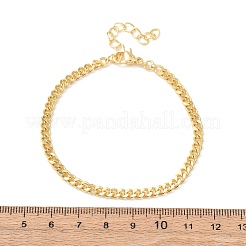 Brass Curb Chain Bracelets for Women&nbsp;LS-BJEW-C140-15G