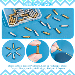 40Pcs 2 Color 202 Stainless Steel Stick Pin End Cap&nbsp;STAS-UN0049-48