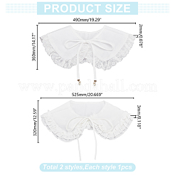 2Pcs 2 Styles Detachable Embroidered False Collars&nbsp;DIY-HY0001-95