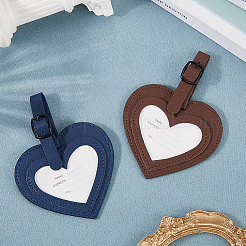 2Pcs 2 Colors PU Leather Luggage Bag Tags&nbsp;AJEW-GF0011-46C