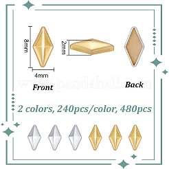 480Pcs 2 Colors Aluminum Hotfix Iron On Star Studs&nbsp;DIY-NB0015-87B