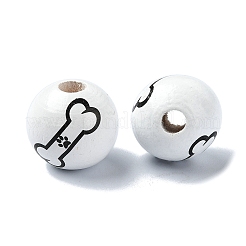 Pet Theme Wood Large Hole European Beads&nbsp;WOOD-D027-03C