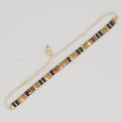 Vintage Ethnic Style Adjustable Glass Tila Beaded Handmade Slider Bracelets for Women&nbsp;ZN9527-12